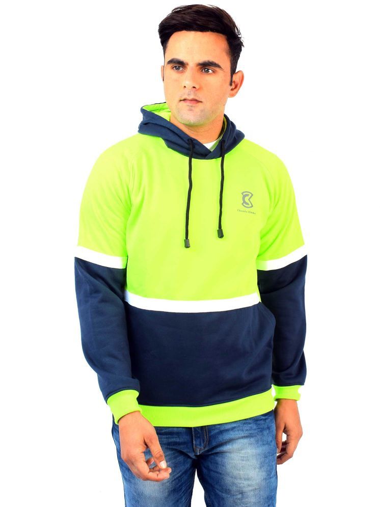     			Chanda Khuba Cotton Blend Hooded Men's Sweatshirt - Fluorescent Green ( Pack of 1 )