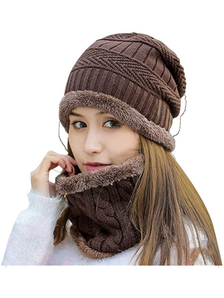     			ICONIC ME Brown Woollen Women's Hat ( Pack of 1 )