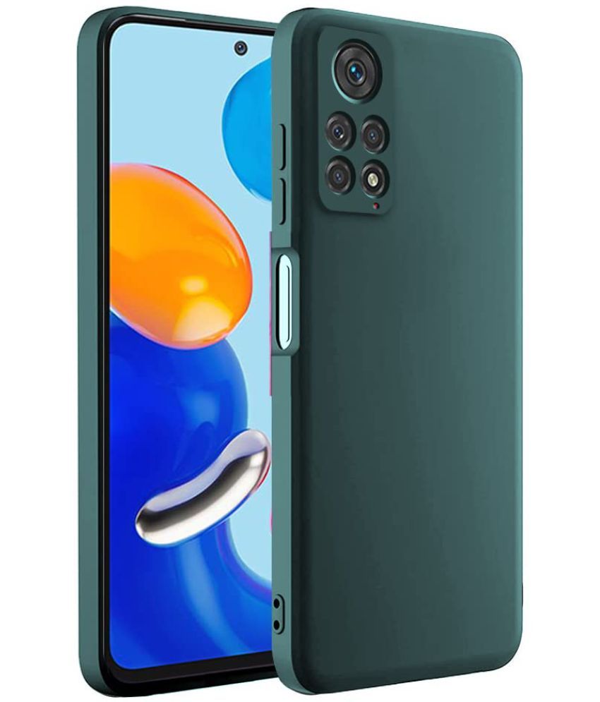     			Kosher Traders - Green Silicon Plain Back Cover Compatible For Xiaomi Redmi Note 11S 5g ( Pack of 1 )