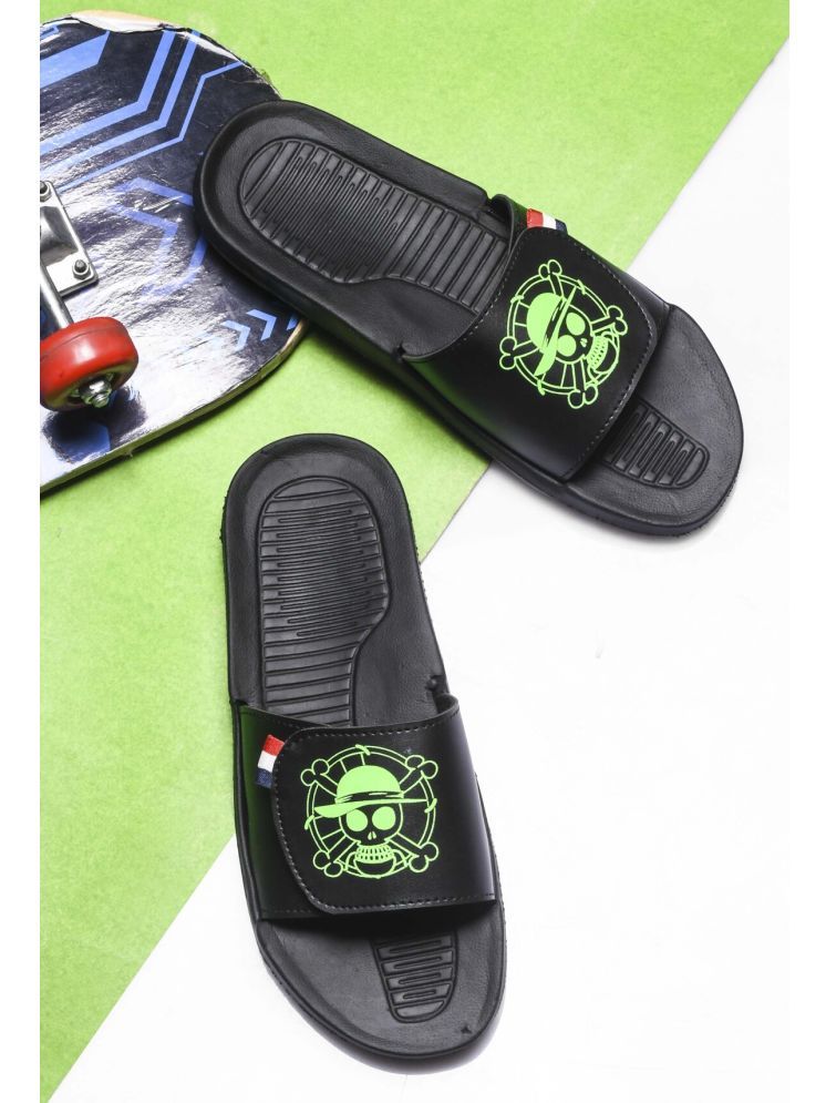     			Q tick Black Men's Slide Flip Flop