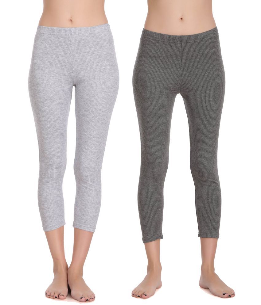     			Selfcare Cotton Blend Bottomwear - Grey Pack of 2