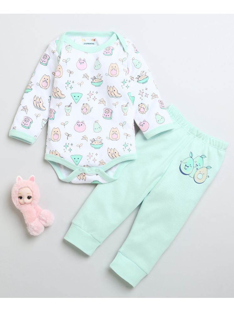     			BUMZEE Pack of 1 Baby Girls Cotton Bodysuit & Jogger Set ( Mint Green )