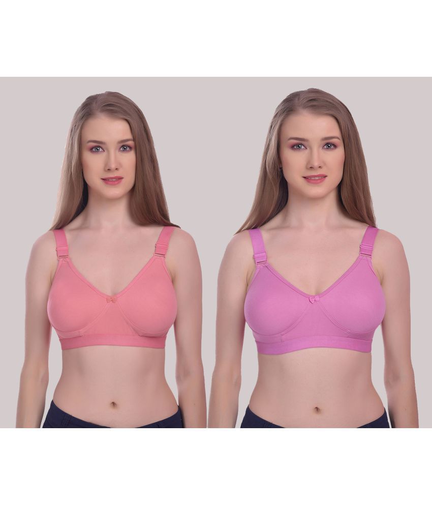     			Elina Pack of 2 Cotton Non Padded Women's Minimizer Bra ( Peach )