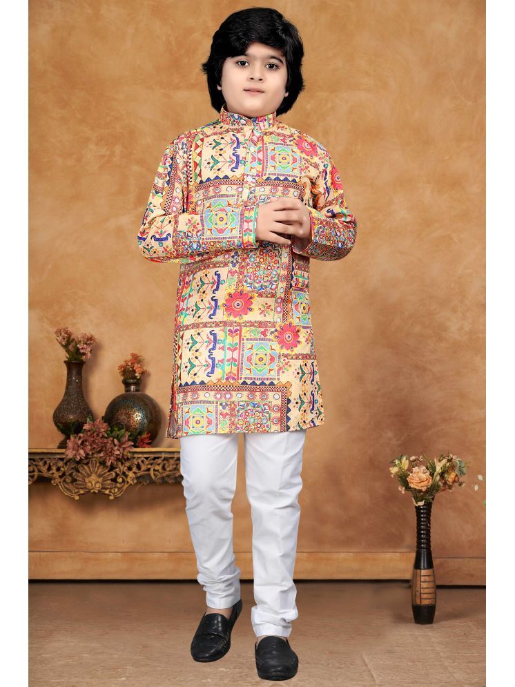     			KC Kunj Creation Pack of 1 Boys Cotton Blend Kurta Sets ( Multicolor )