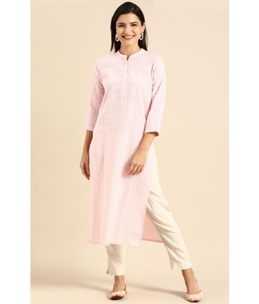     			Rajnandini - Pink 100% Cotton Women's Straight Kurti ( Pack of 1 )