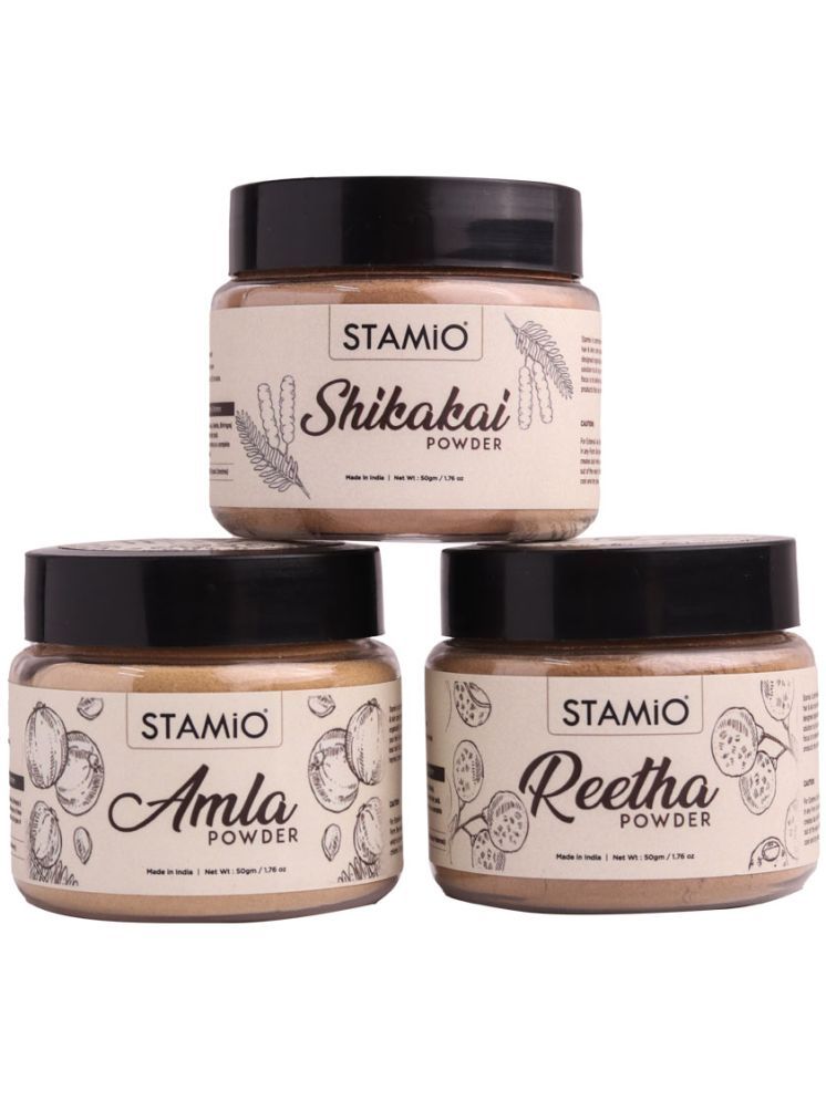     			STAMIO Pure Amla Reetha Shikakai Powders Powder 50 gm Pack of 3