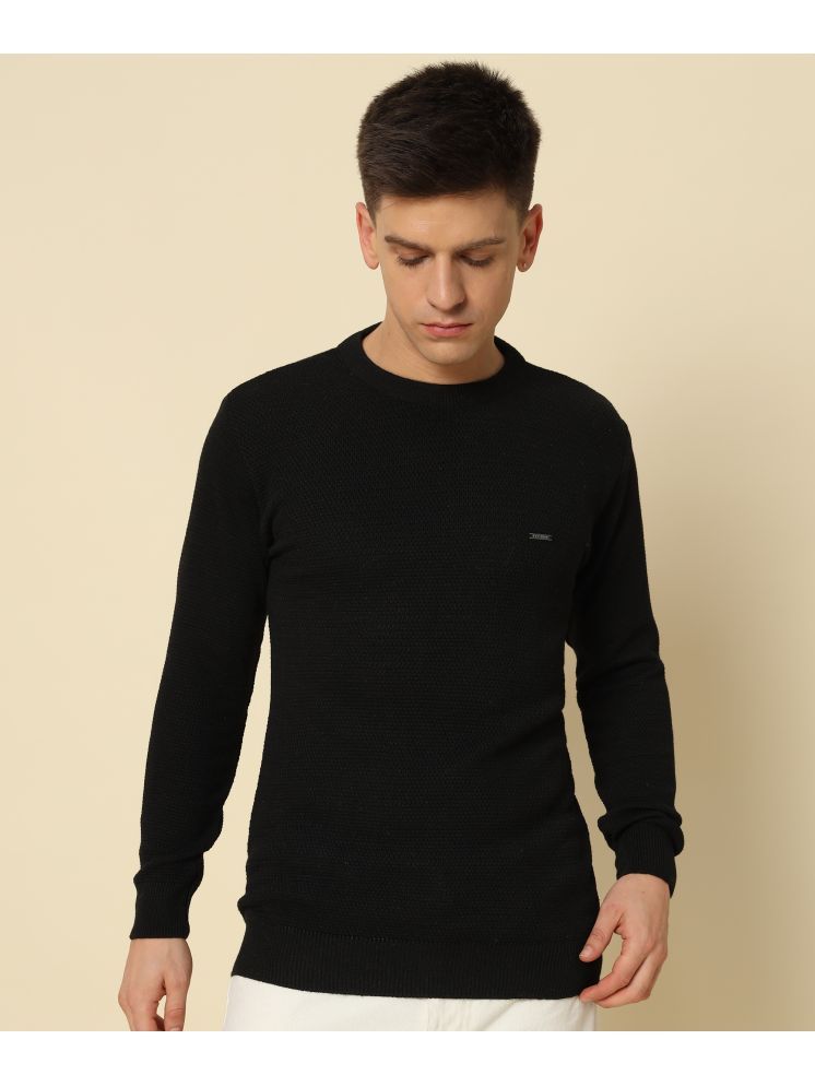     			TWOCRAZIIE Woollen Round Neck Men's Full Sleeves Pullover Sweater - Black ( Pack of 1 )