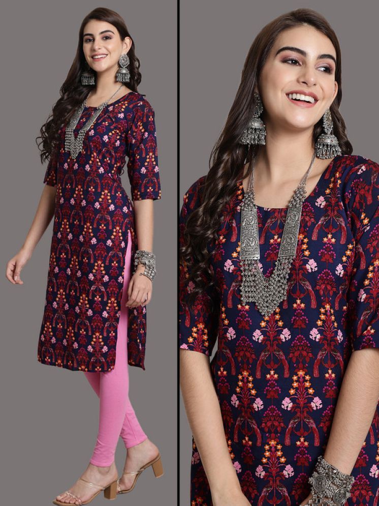     			Ethnic Basket Pack of 1 Crepe Printed Nayra Women's Kurti - ( Maroon )