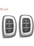 TANTRA TPU Key Cover and Metal Keychain Compatible for Hyundai Aura Elantra I.10 Grand Nios I.20 Elite Verna 4S Creta I.10 Grand I.20 Activa Tucson Xcent 3 Button Smart Key (Grey Pack of 2)