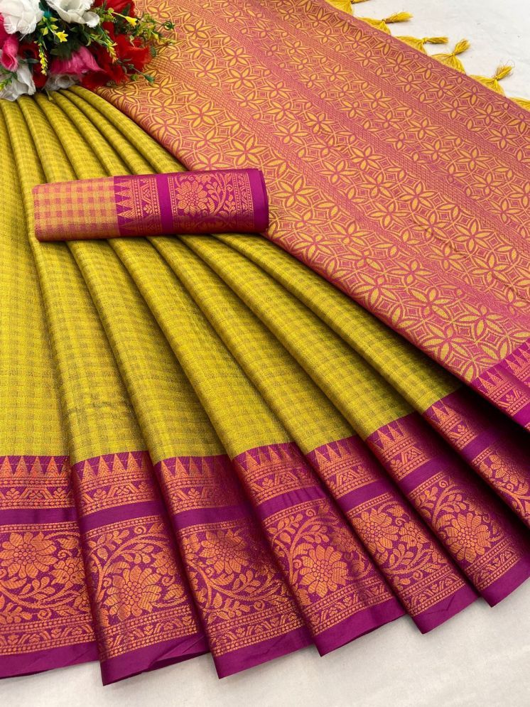     			Aika Cotton Silk Woven Saree With Blouse Piece - Multicolor1 ( Pack of 1 )