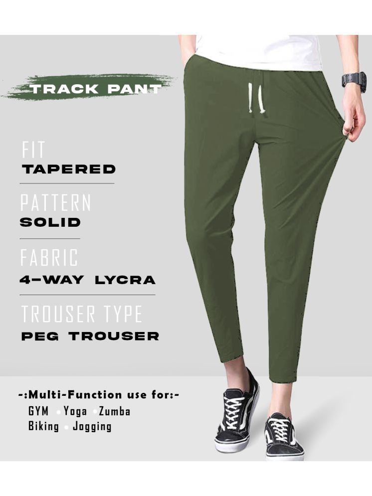     			Chrome & Coral Olive Green Polyester Men's Trackpants ( Pack of 1 )