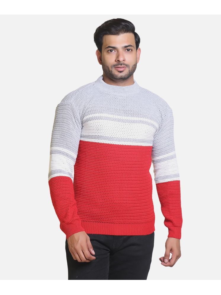     			HeteShe Cotton Blend Round Neck Men's Full Sleeves Pullover Sweater - Red ( Pack of 1 )