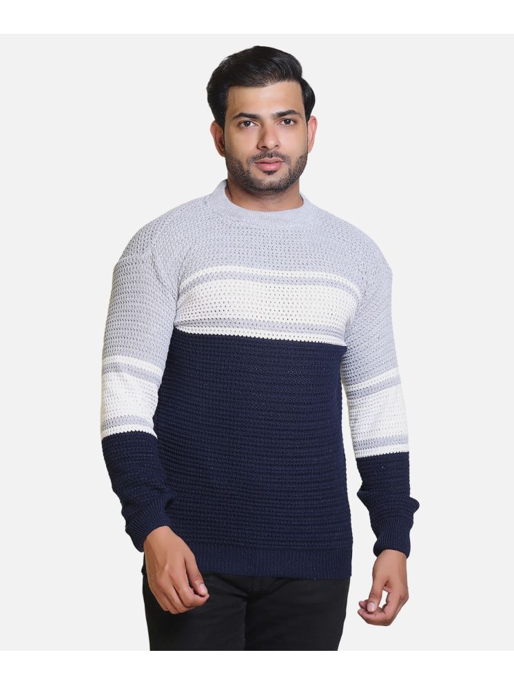     			HeteShe Cotton Blend Round Neck Men's Full Sleeves Pullover Sweater - Navy ( Pack of 1 )