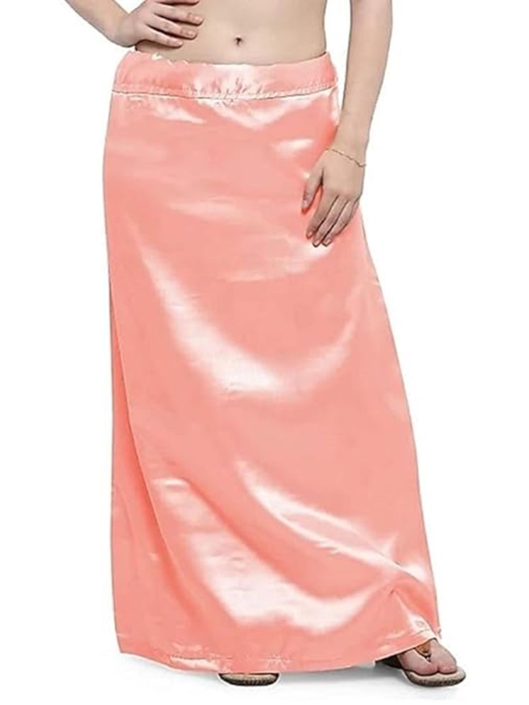     			JTG enterprises Peach Satin Petticoat - Single