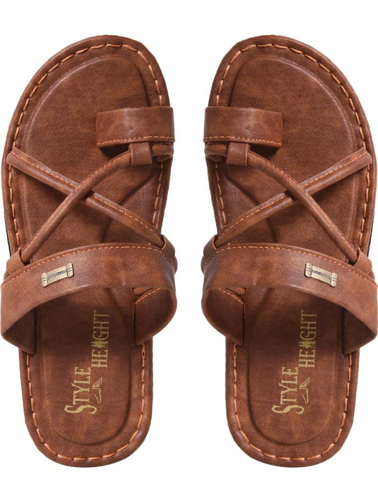     			Style Height Brown Men's Leather Slipper