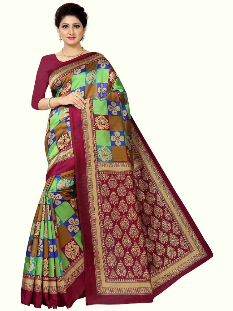     			THE PRIVATE LABLE Art Silk Printed Saree Without Blouse Piece - Pink ( Pack of 1 )