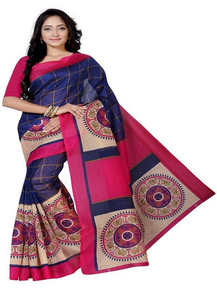     			THE PRIVATE LABLE Silk Blend Printed Saree Without Blouse Piece - Pink ( Pack of 1 )