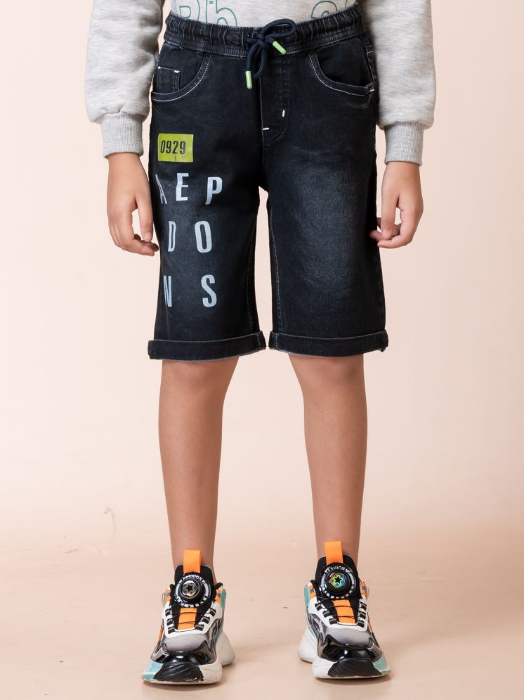     			Aflash - Black Cotton Boys Bermudas ( Pack of 1 )