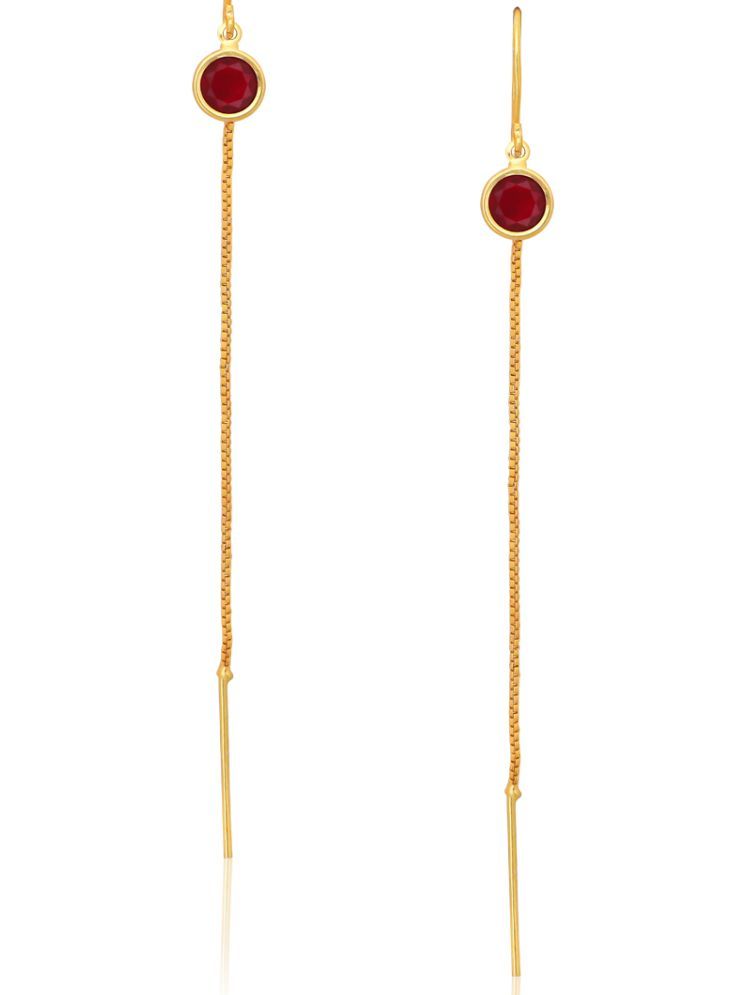     			Drashti Collection Red Ear Chain Earrings ( Pack of 1 )