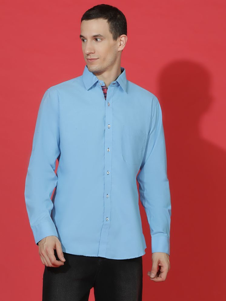     			EPPE 100% Cotton Regular Fit Self Design Full Sleeves Men's Casual Shirt - Light Blue ( Pack of 1 )