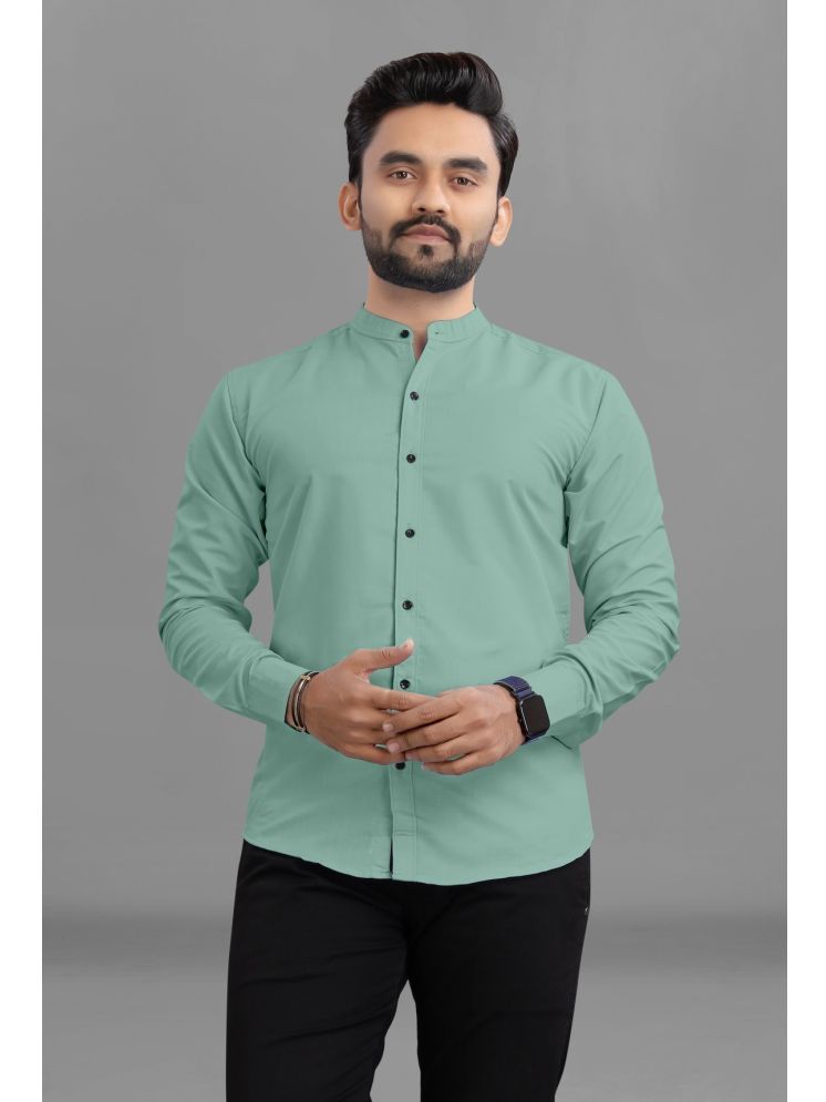     			Ethnic Trendz Cotton Blend Regular Fit Solids Full Sleeves Men's Casual Shirt - Lime Green ( Pack of 1 )