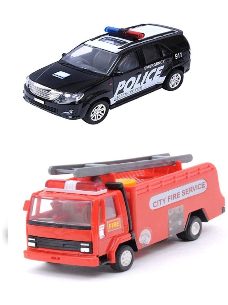     			Kidsaholic Combo of 2 Public Service vehicle ( Police & Fire Truck) (Multicolor, Pack of: 1)