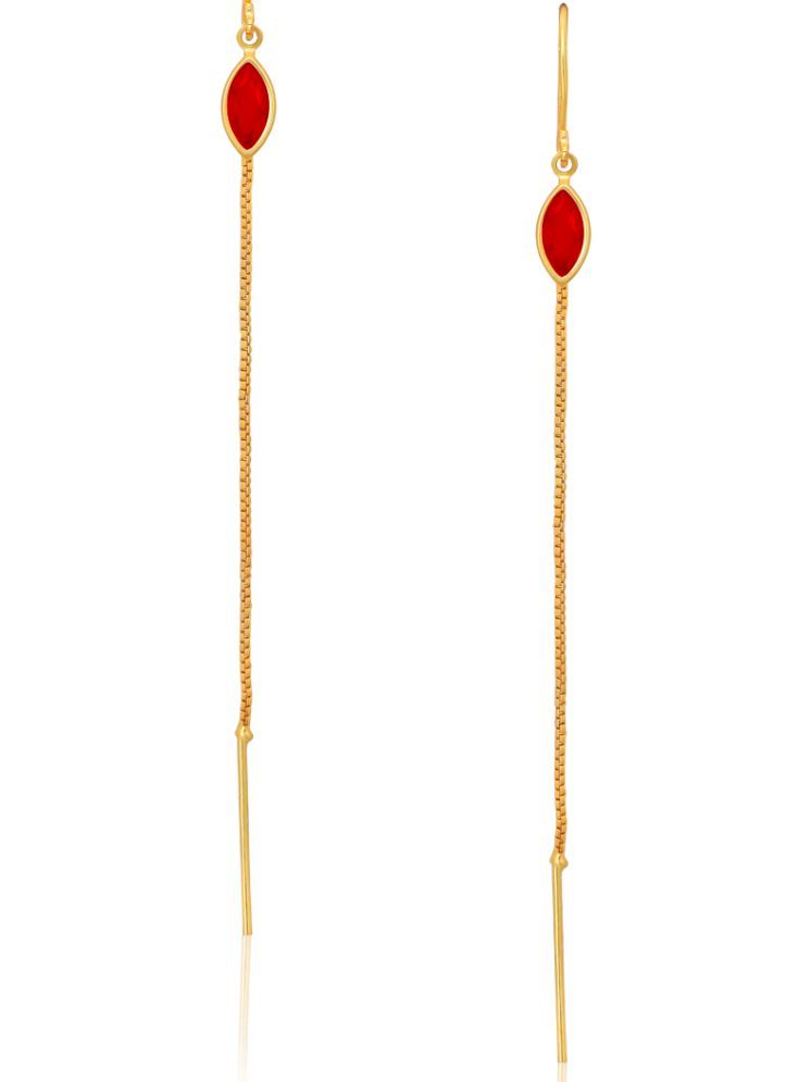     			LUV FASHION Red Ear Chain Earrings ( Pack of 1 )