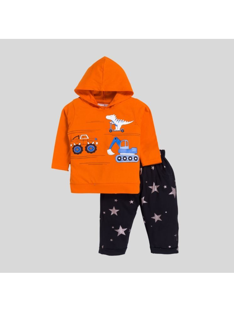     			Little Smart Orange Cotton Baby Boy Sweatshirts & Trouser ( Pack of 1 )