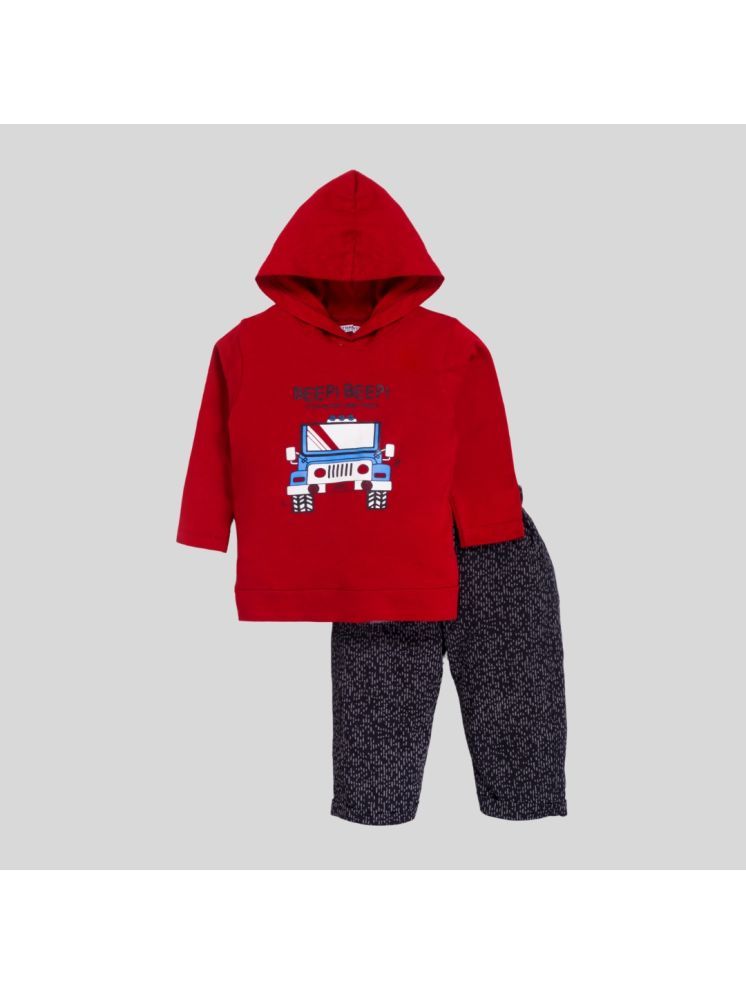     			Little Smart Red Cotton Baby Boy Sweatshirts & Trouser ( Pack of 1 )