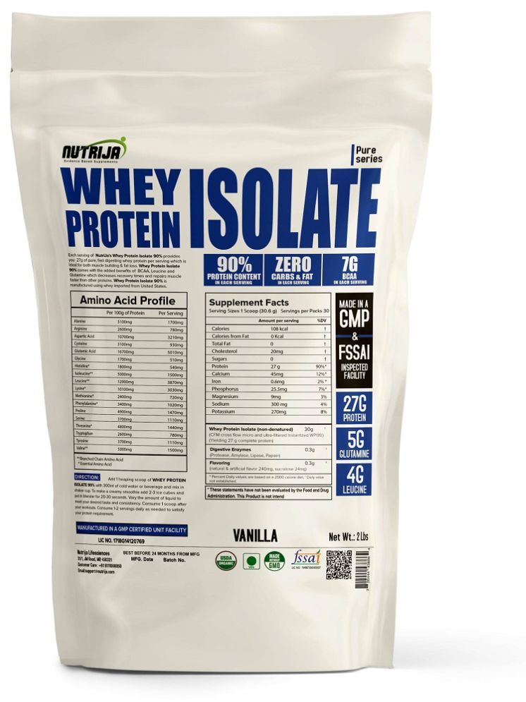     			NUTRIJA WHEY PROTEIN ISOLATE 90% - (4 Lbs) 1815 gm