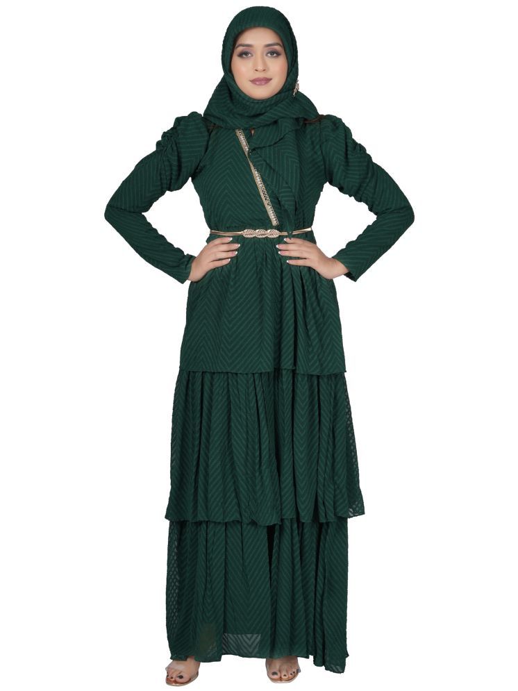     			SARINKU Green Georgette Stitched Burqas without Hijab - Single