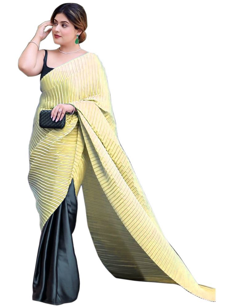     			Sidhidata Synthetic Self Design Saree With Blouse Piece - Yellow ( Pack of 1 )