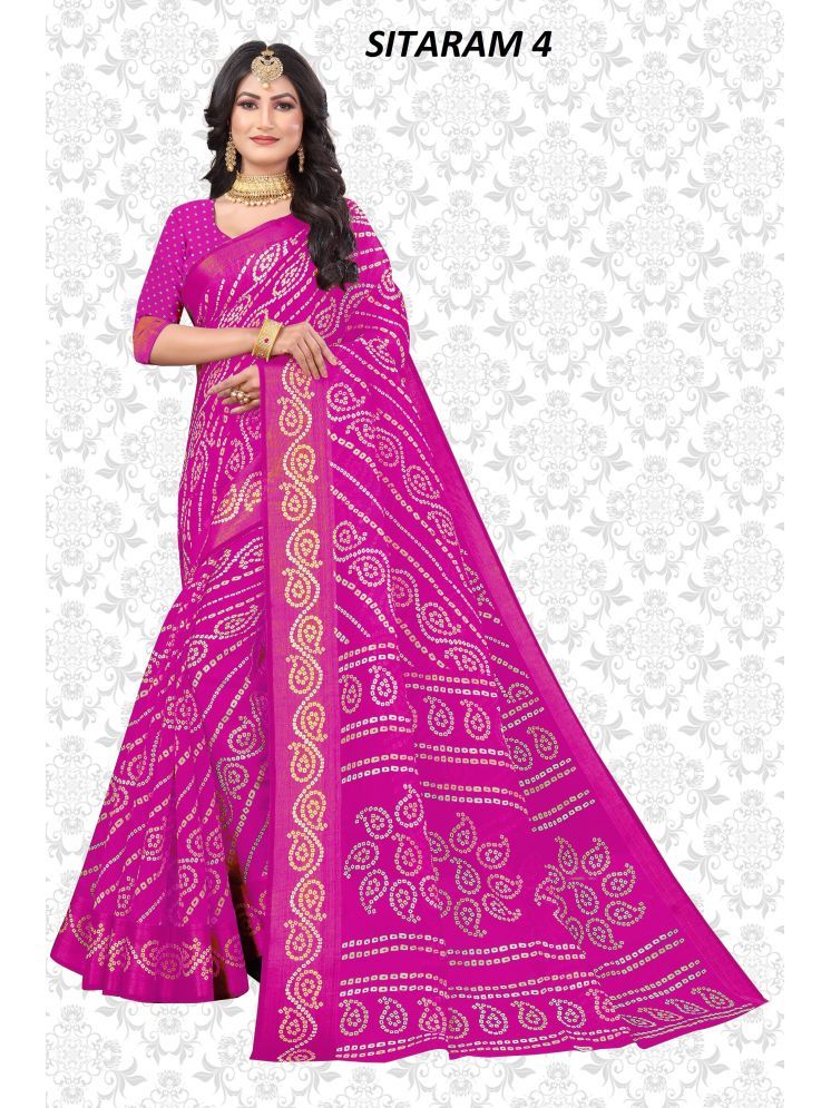     			THE PRIVATE LABLE Cotton Silk Printed Saree Without Blouse Piece - Pink ( Pack of 1 )