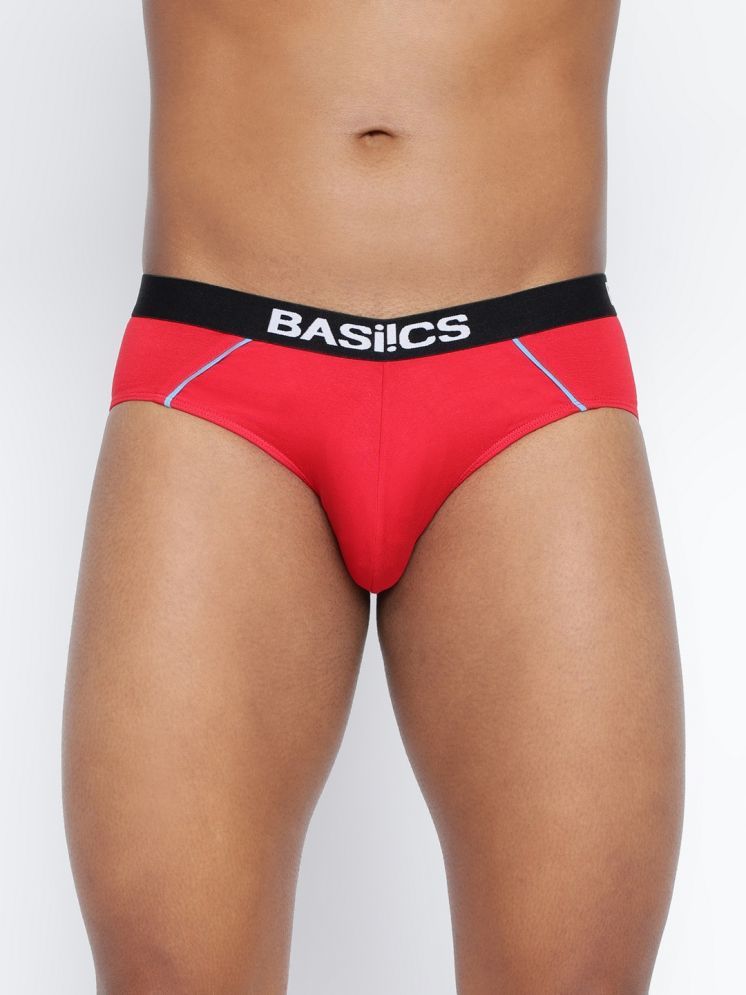     			BASIICS By La Intimo Cotton Blend Men's Briefs ( Red )