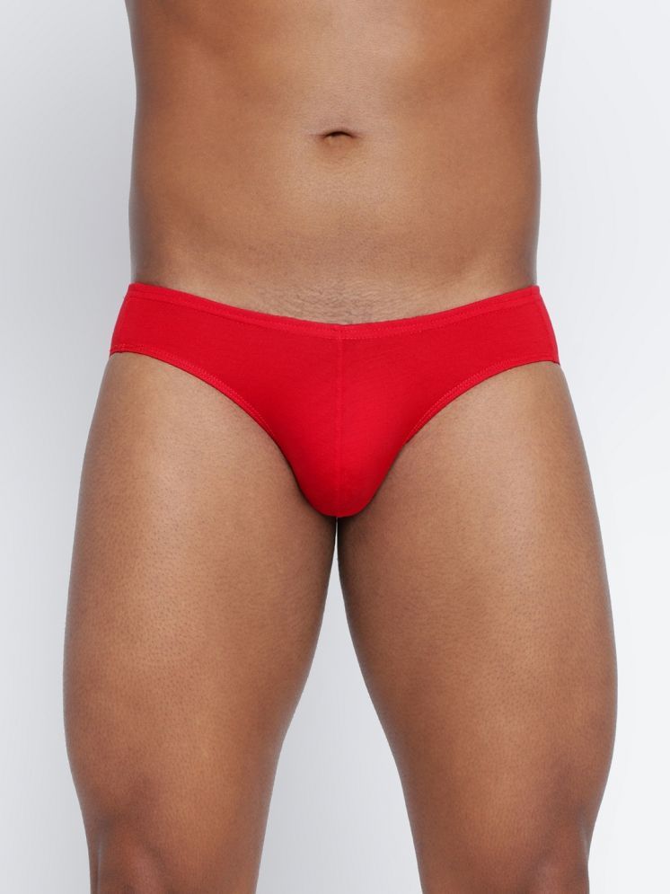     			BASIICS By La Intimo Pack of 1 Cotton Blend Men's Briefs ( Red )