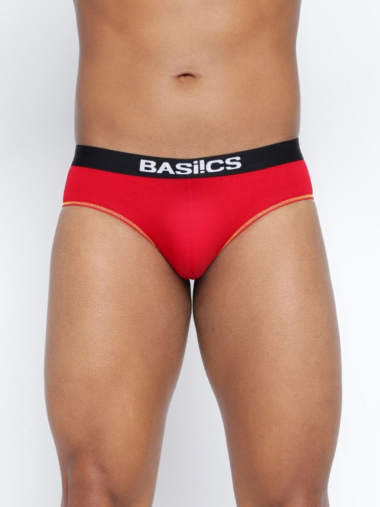     			BASIICS By La Intimo Cotton Blend Men's Briefs ( Red )