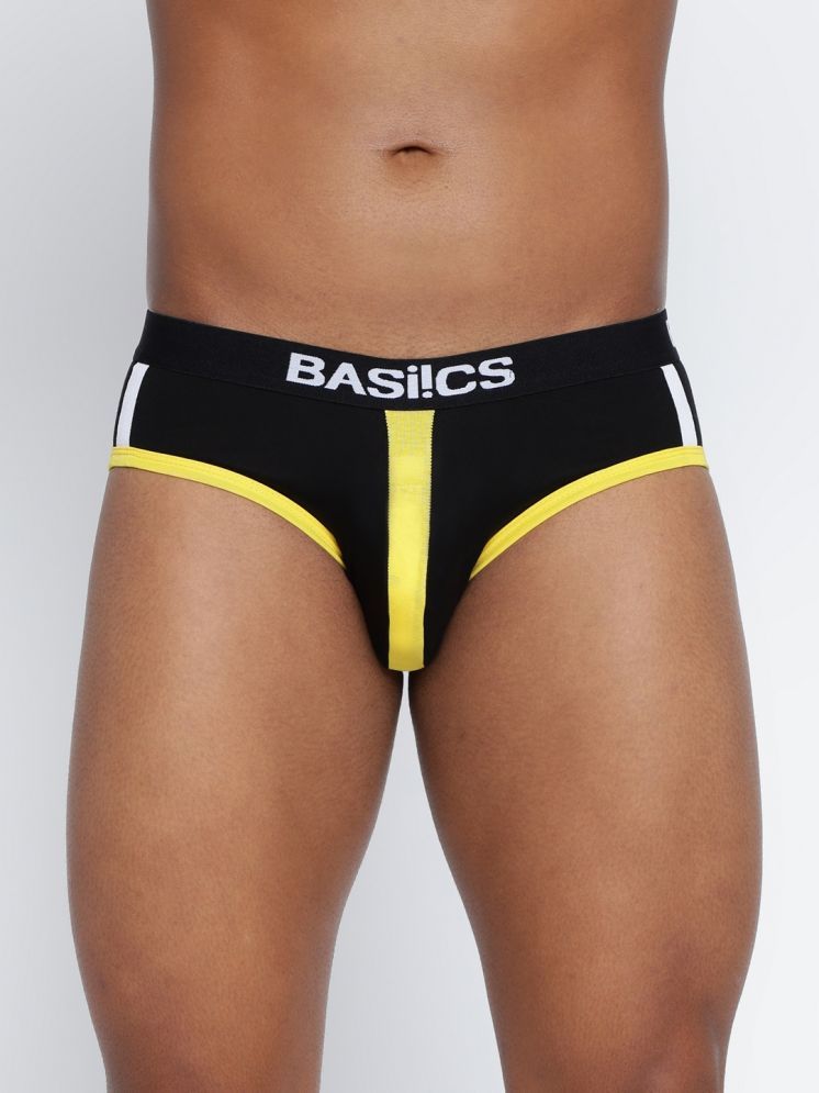     			BASIICS By La Intimo Pack of 1 Cotton Blend Briefs For Men's ( Black )