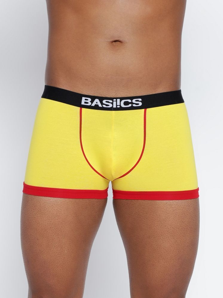     			BASIICS By La Intimo Pack of 1 Cotton Blend Trunks For Men's ( Yellow )