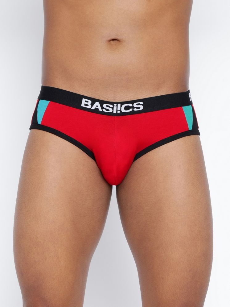     			BASIICS By La Intimo Cotton Blend Men's Briefs ( Red )