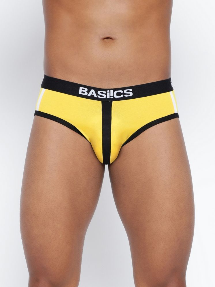     			BASIICS By La Intimo Pack of 1 Cotton Blend Briefs For Men's ( Yellow )