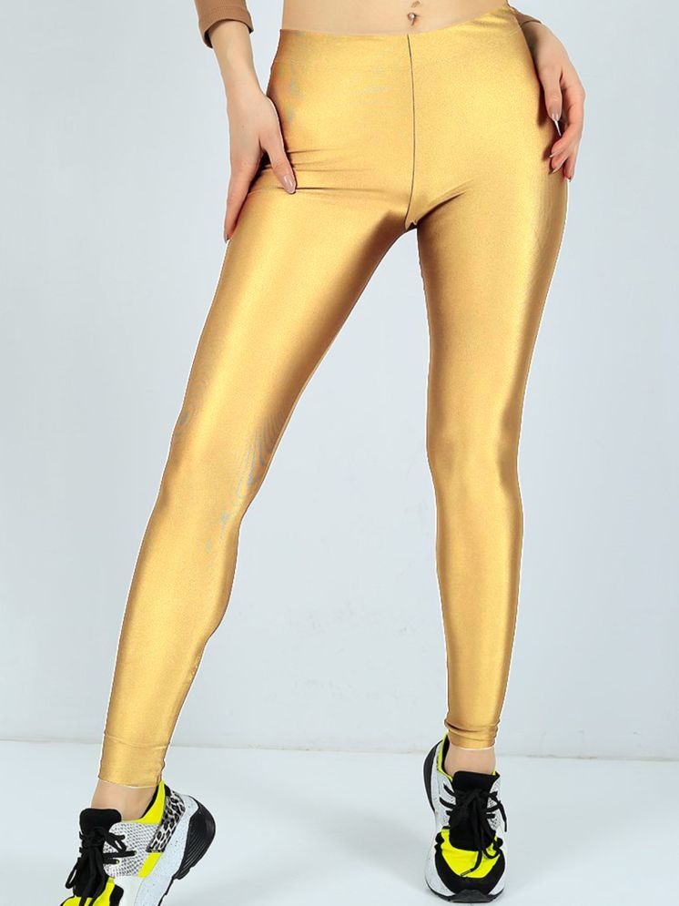     			Colorscube - Gold Lycra Women's Leggings ( Pack of 1 )