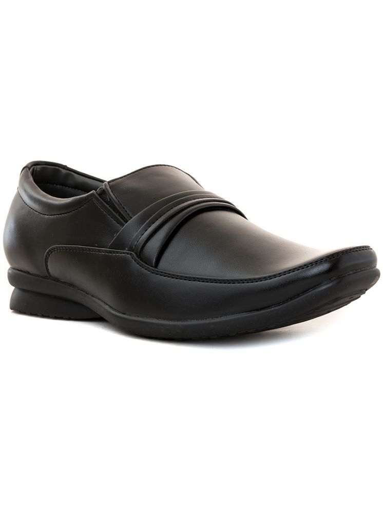     			KHADIM Black Men's Slip On Formal Shoes