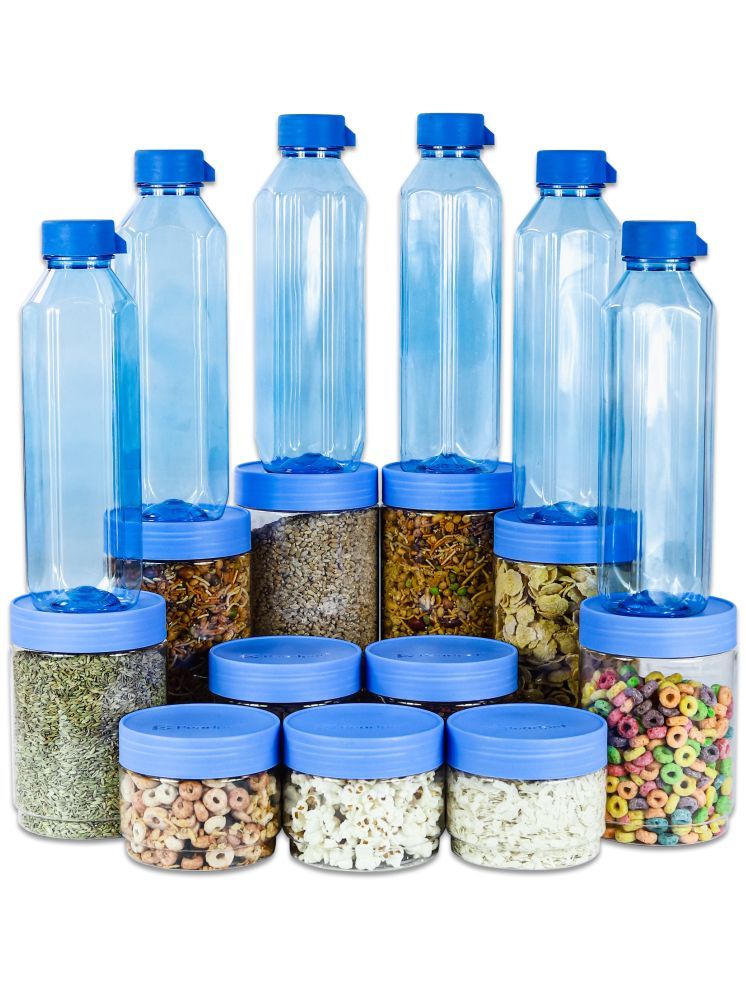     			PearlPet Combo-Jars&Bottle Plastic Blue Multi-Purpose Container ( Set of 17 )