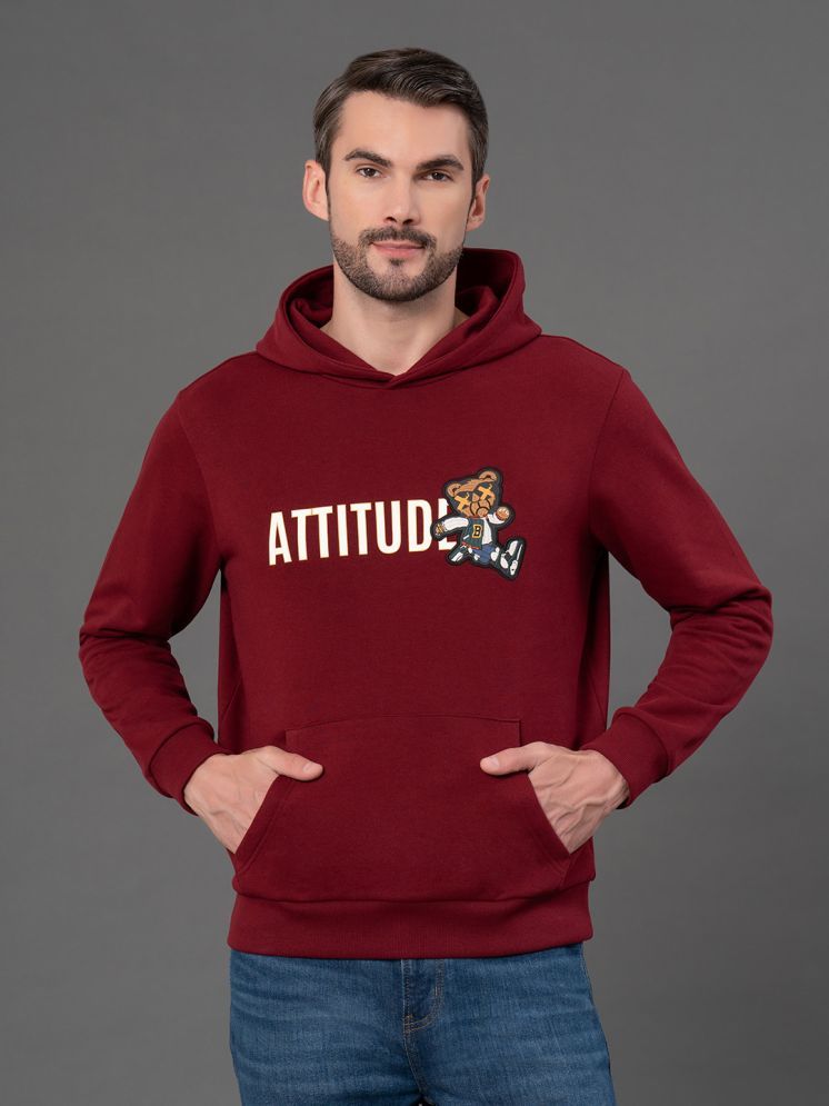     			Red Tape Cotton Blend Hooded Men's Sweatshirt - Maroon ( Pack of 1 )