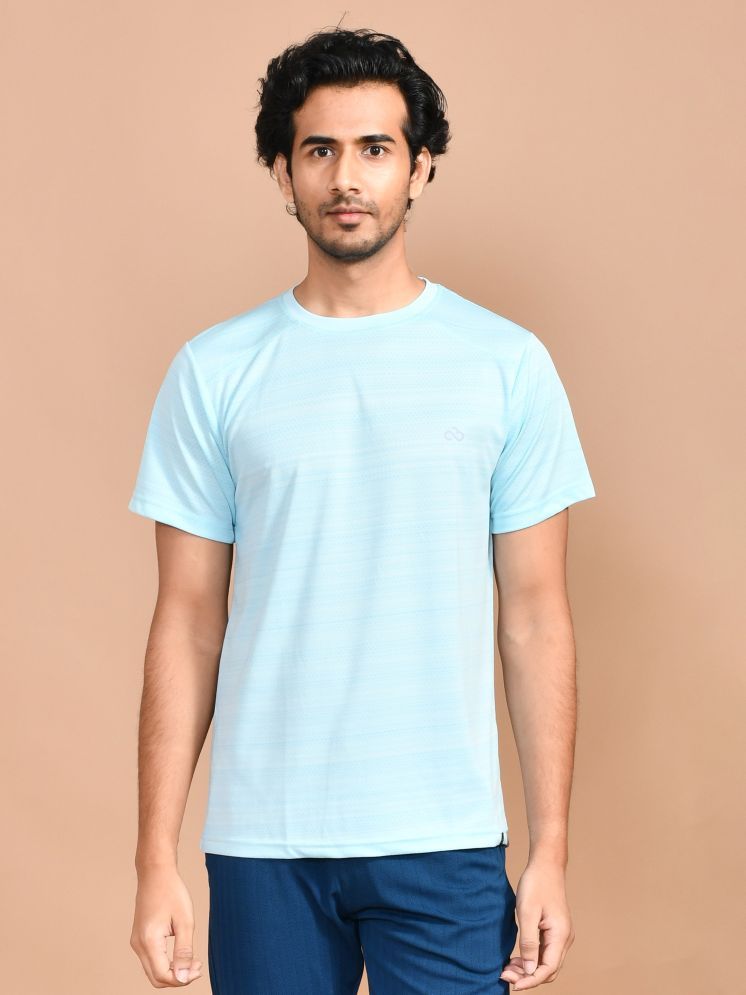     			SKYKNIT Viscose Regular Fit Printed Half Sleeves Men's Round T-Shirt - Light Blue ( Pack of 1 )