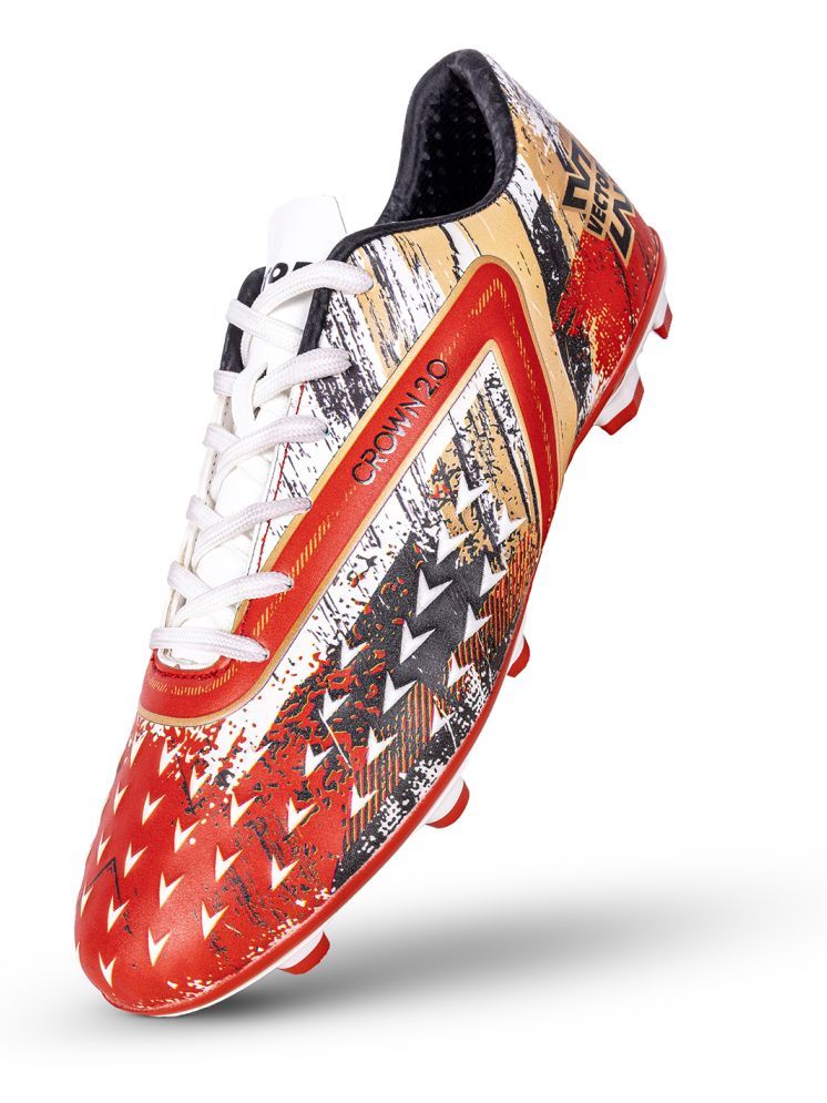     			Vector X CROWN 2.0 White Red Football Shoes