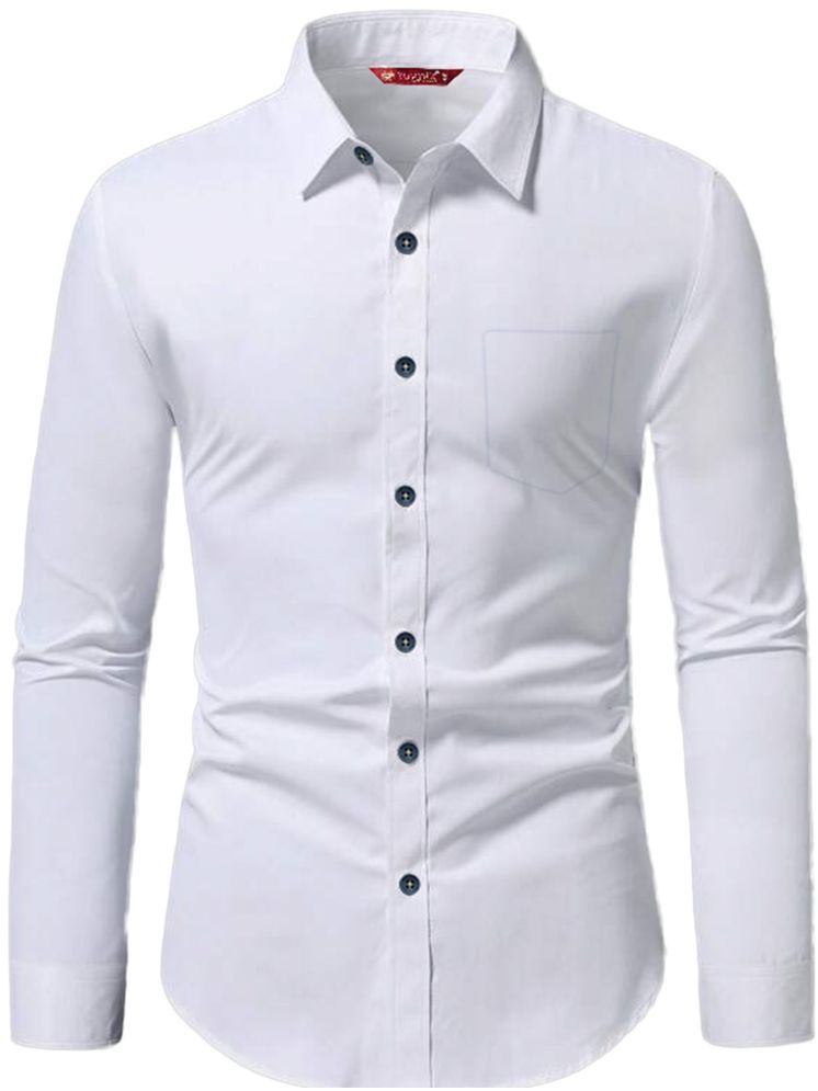     			Yugnik Cotton Blend Slim Fit Full Sleeves Men's Formal Shirt - White ( Pack of 1 )