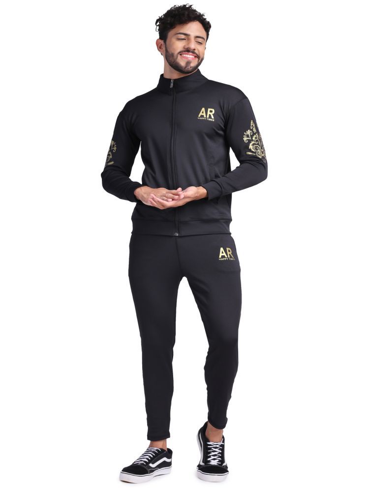     			yellow tree Black Polyester Relaxed Fit Men's Tracksuit ( Pack of 1 )