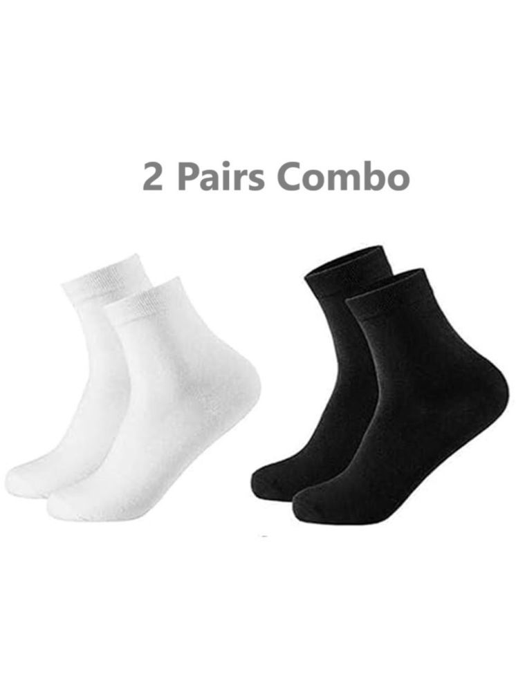     			Aiden's Collection Cotton Men's Solid White Ankle Length Socks ( Pack of 2 )