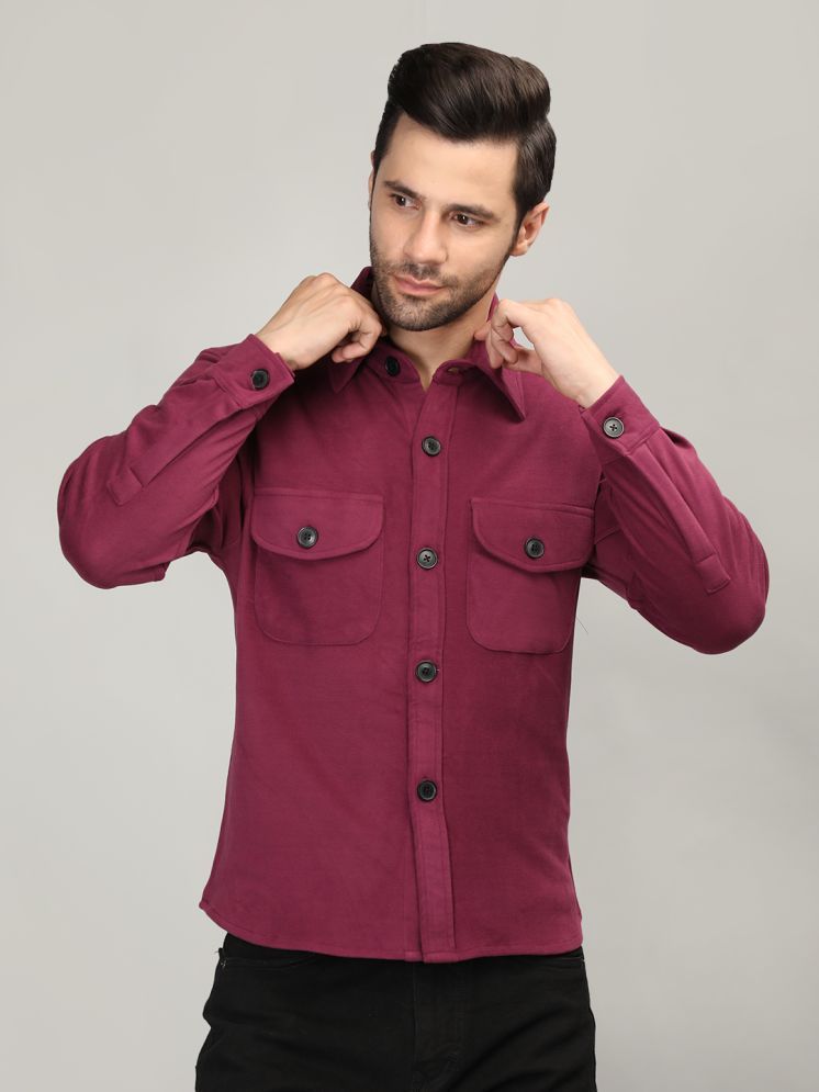     			Chkokko Polyester Men's Casual Jacket - Magenta ( Pack of 1 )